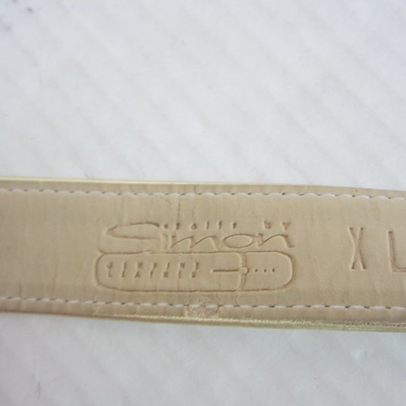 Vintage XL Women\'s Belt Simon Italy Gold Studded Leather Bougie main image 4